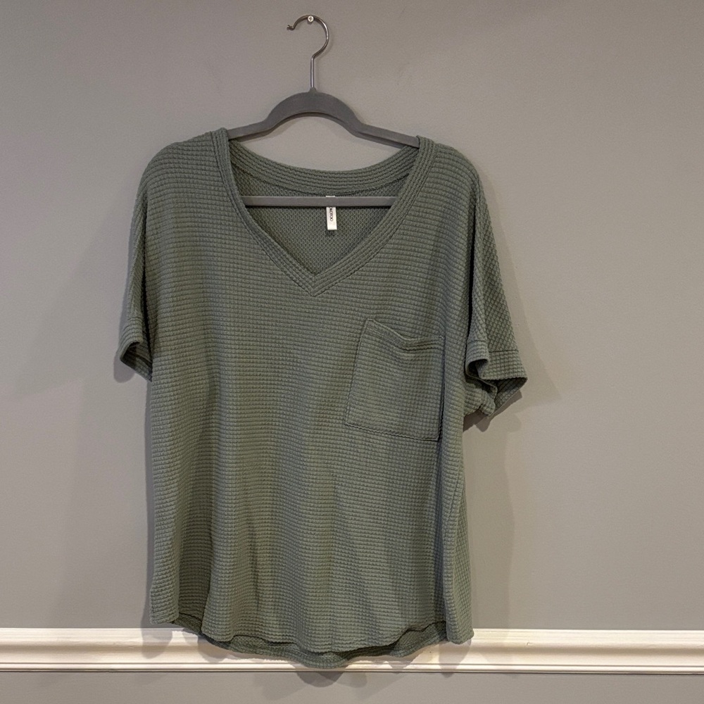 Women’s Green V-Neck Shirt
